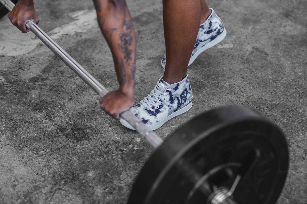 Nobull Tie-Dye Canvas Mid Women's Trainers Navy | Australia (QE9287)